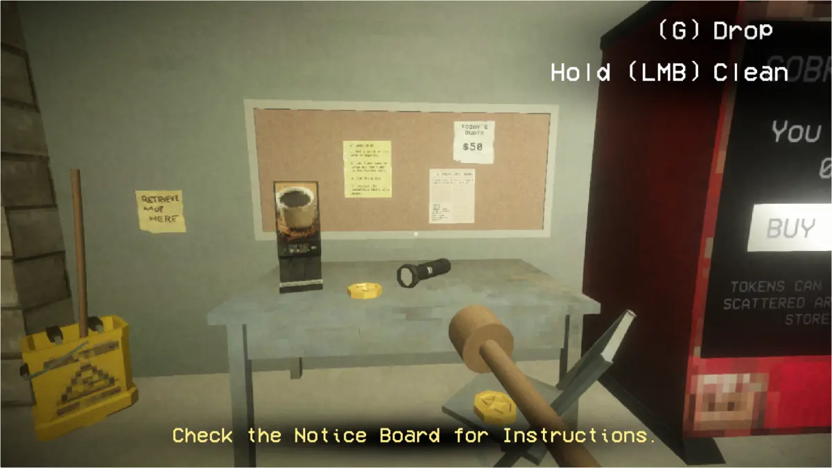 Flashlight on the desk (do not pick up)